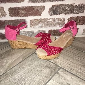 New Toms cork wedge sandals